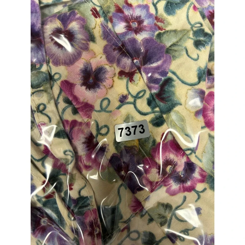 Cottagecore Grandma Womens Purple Floral‎ Pansy Halter Neck Tie Waist Apron